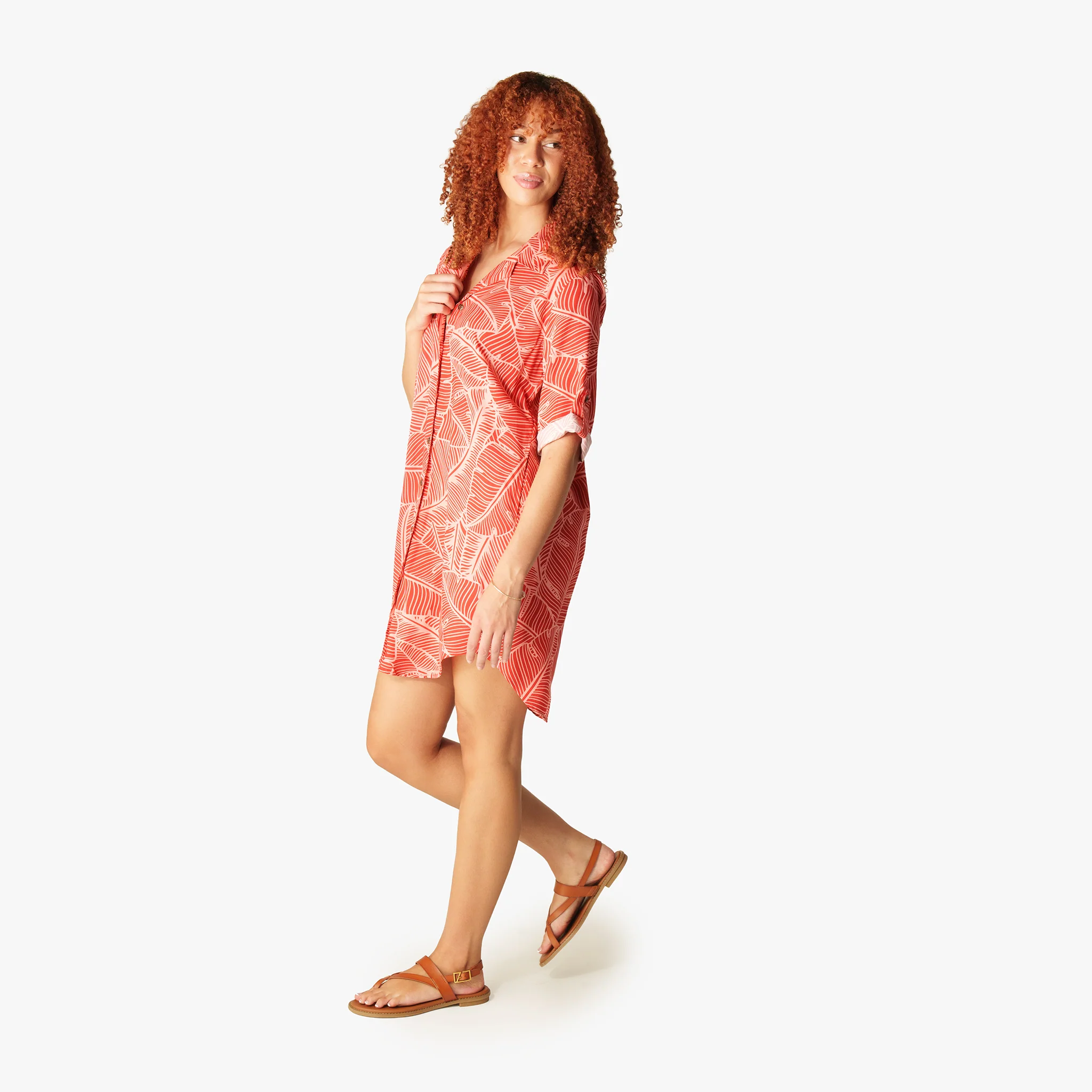 Banana Leaf Aloha Shirt Dress - Image 3
