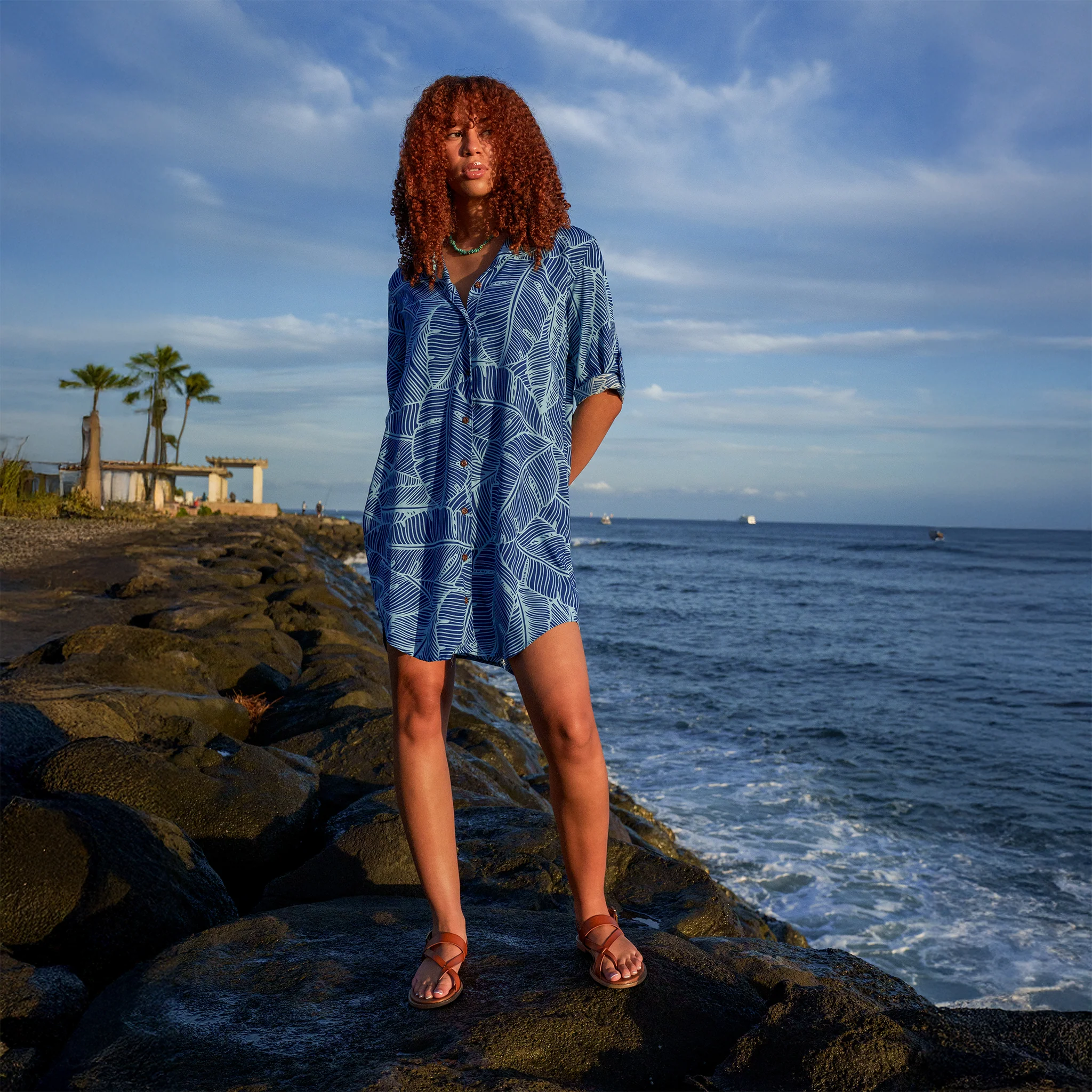 Banana Leaf Aloha Shirt Dress - Image 7