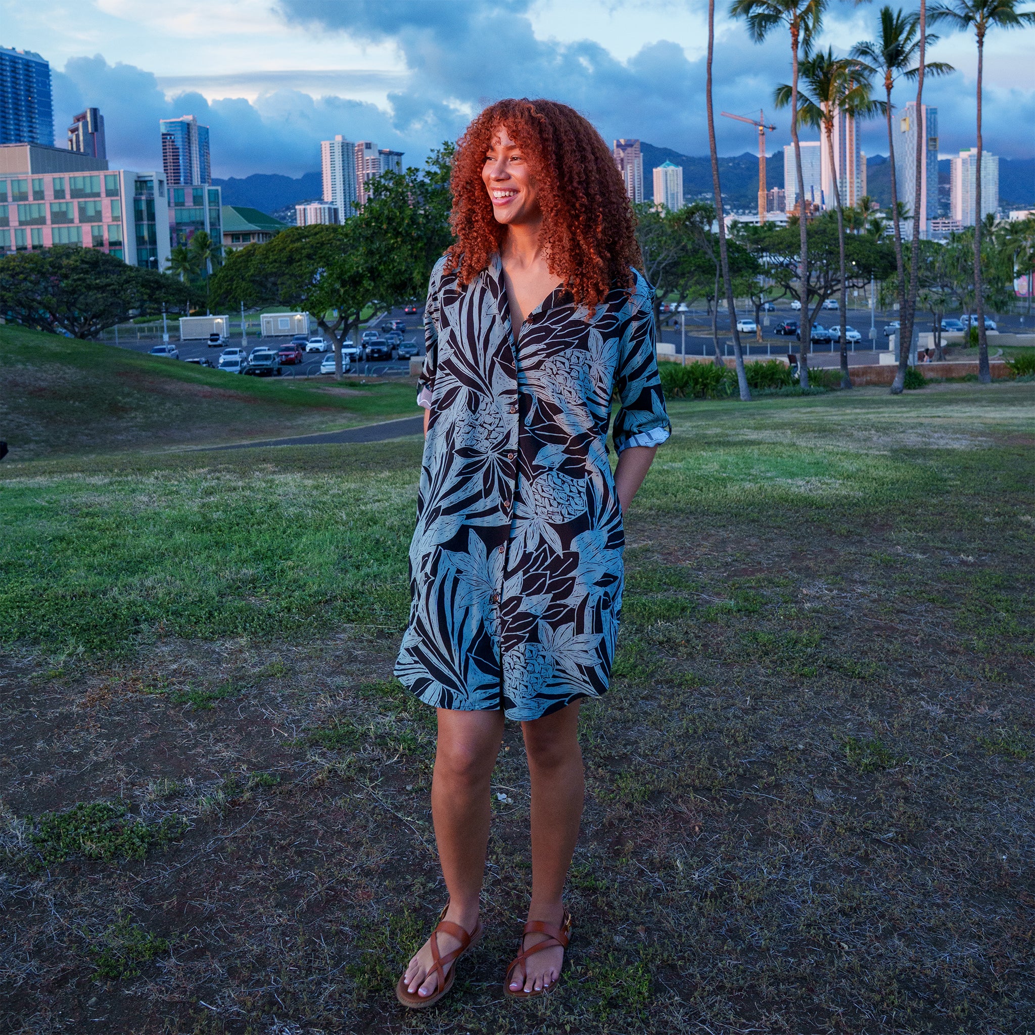 Bold Serenity Aloha Shirt Dress - Image 4
