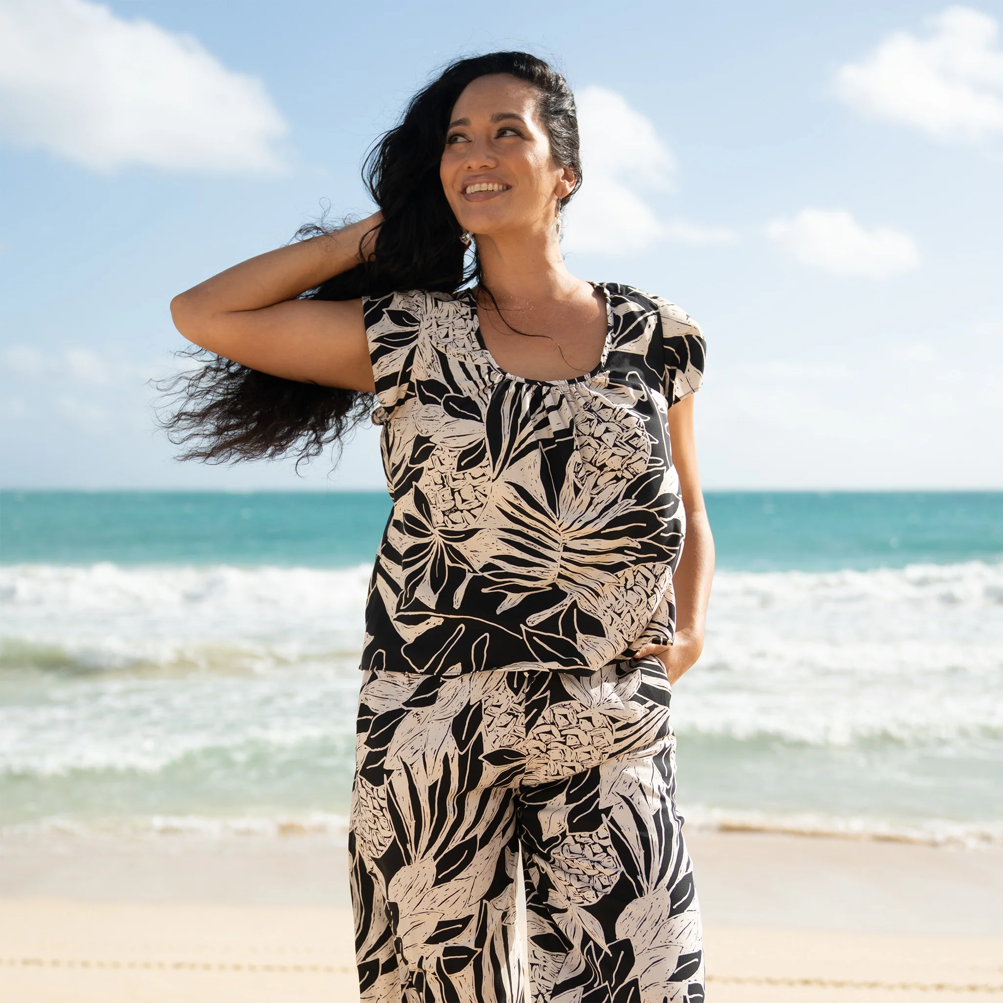 Bold Serenity Flutter Sleeve Blouse - Image 6