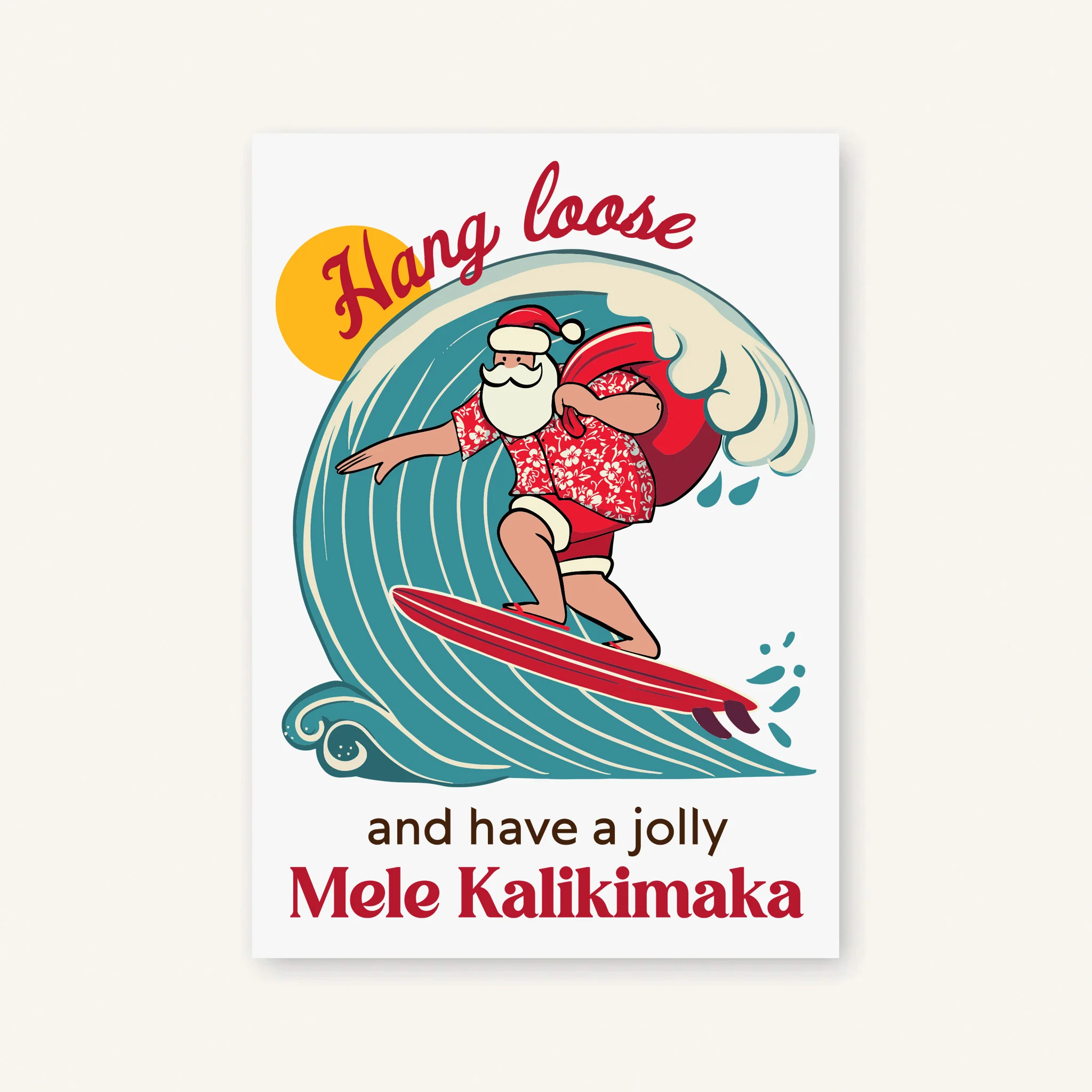 Christmas Card with Surfing Santa - Image 2