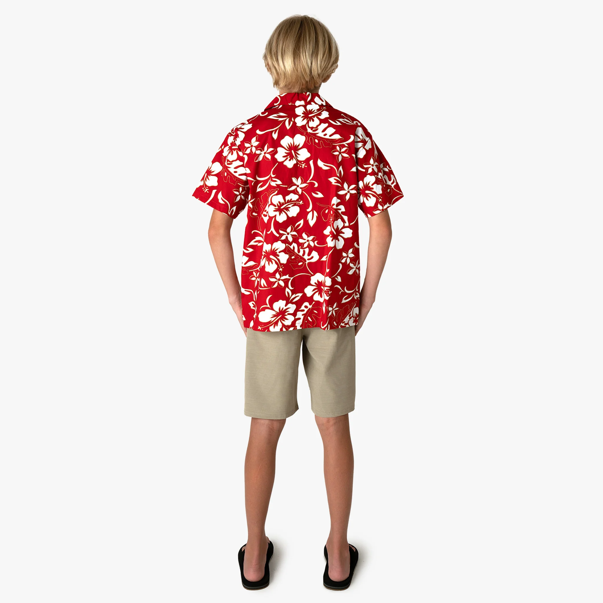 Classic Hibiscus Boys Aloha Shirt - Image 3