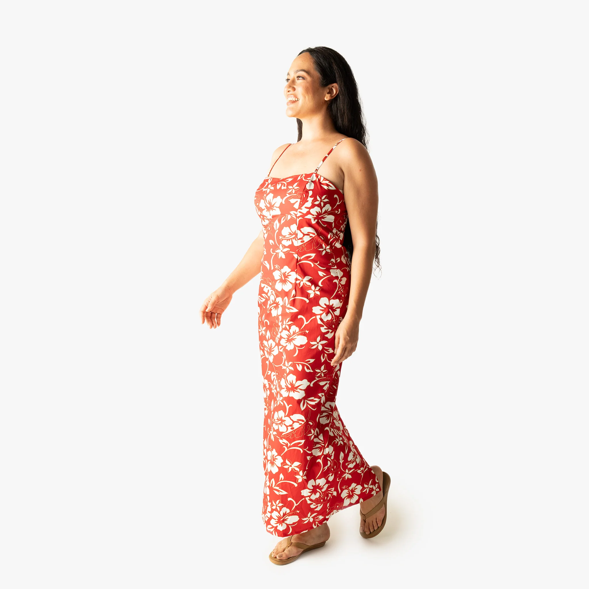 Classic Hibiscus Long Dress - Image 3
