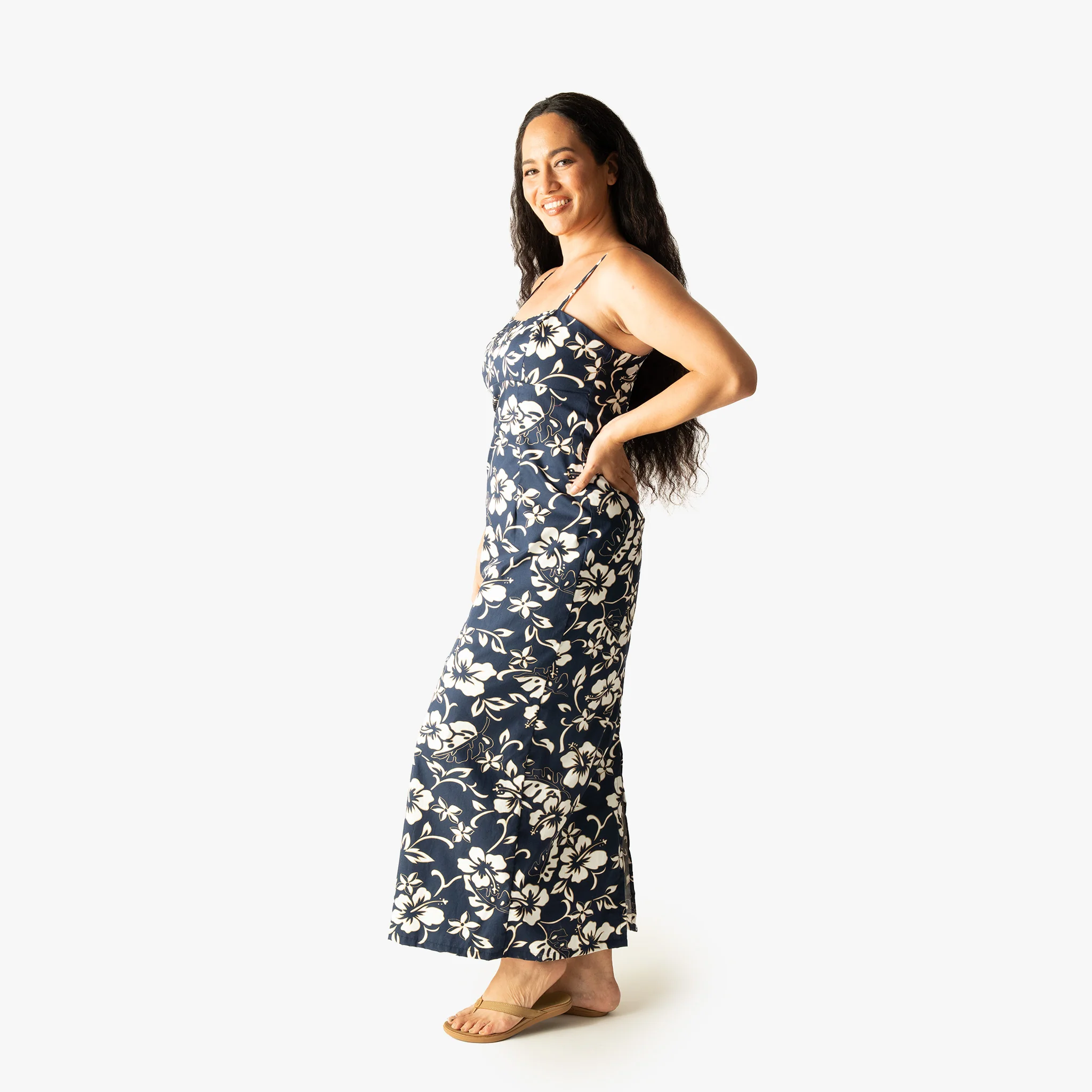 Classic Hibiscus Long Dress - Image 6