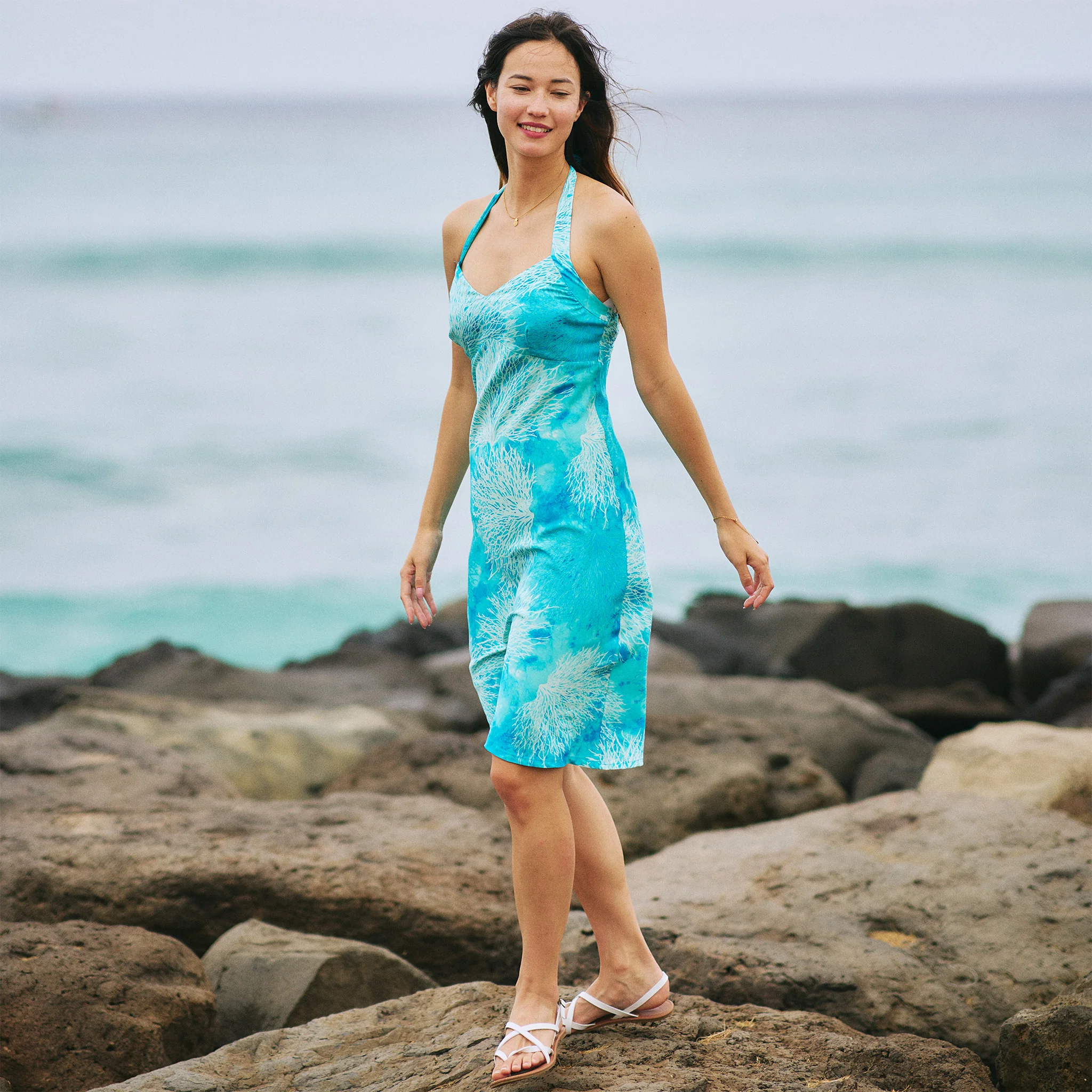 Coral Dress with Tie Back - Image 5