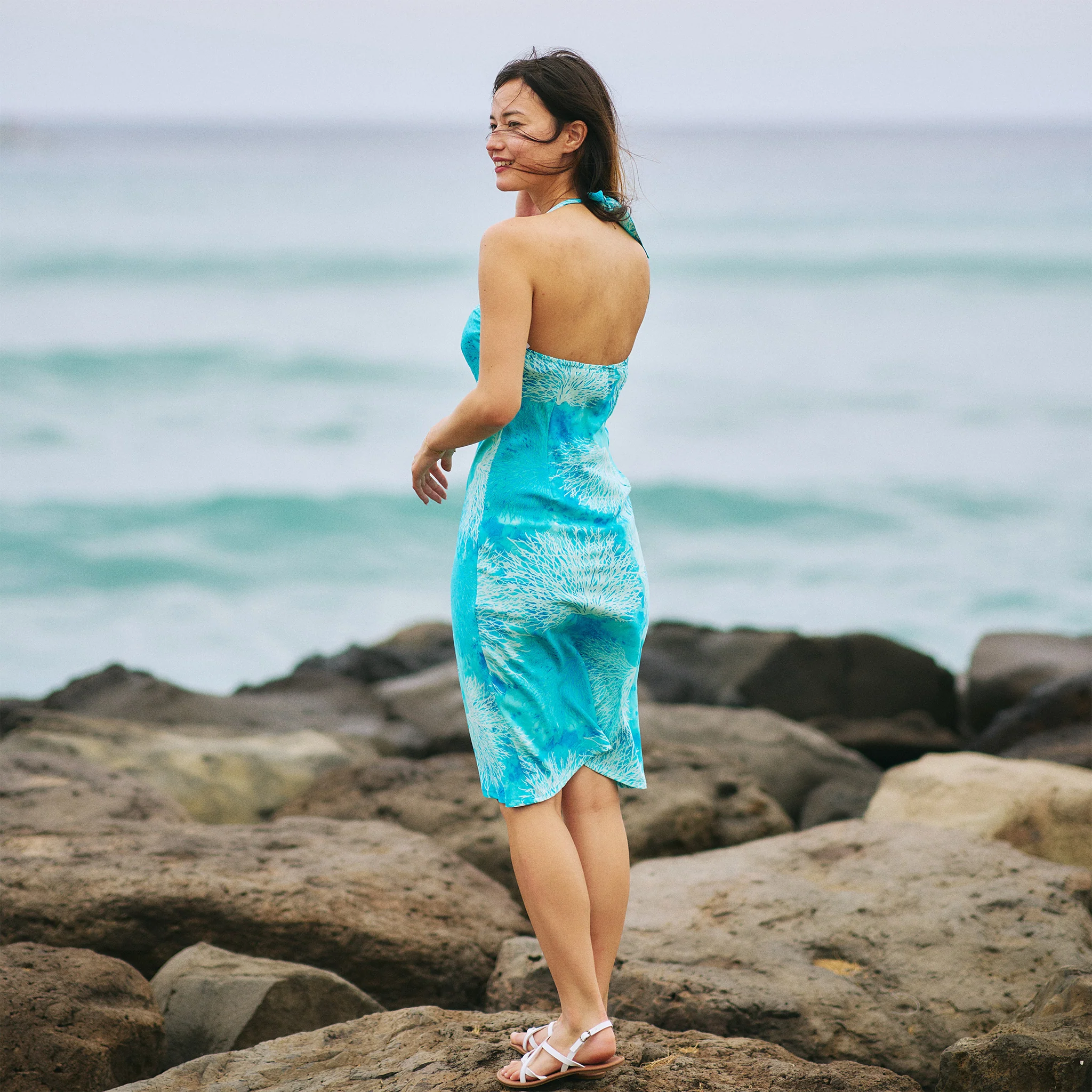 Coral Dress with Tie Back - Image 6