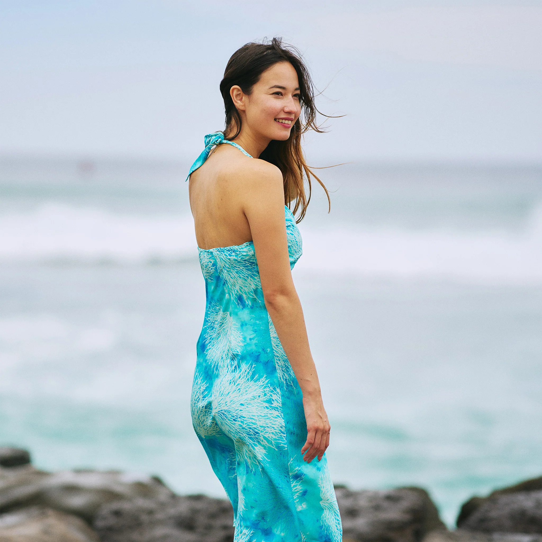Coral Dress with Tie Back - Image 8