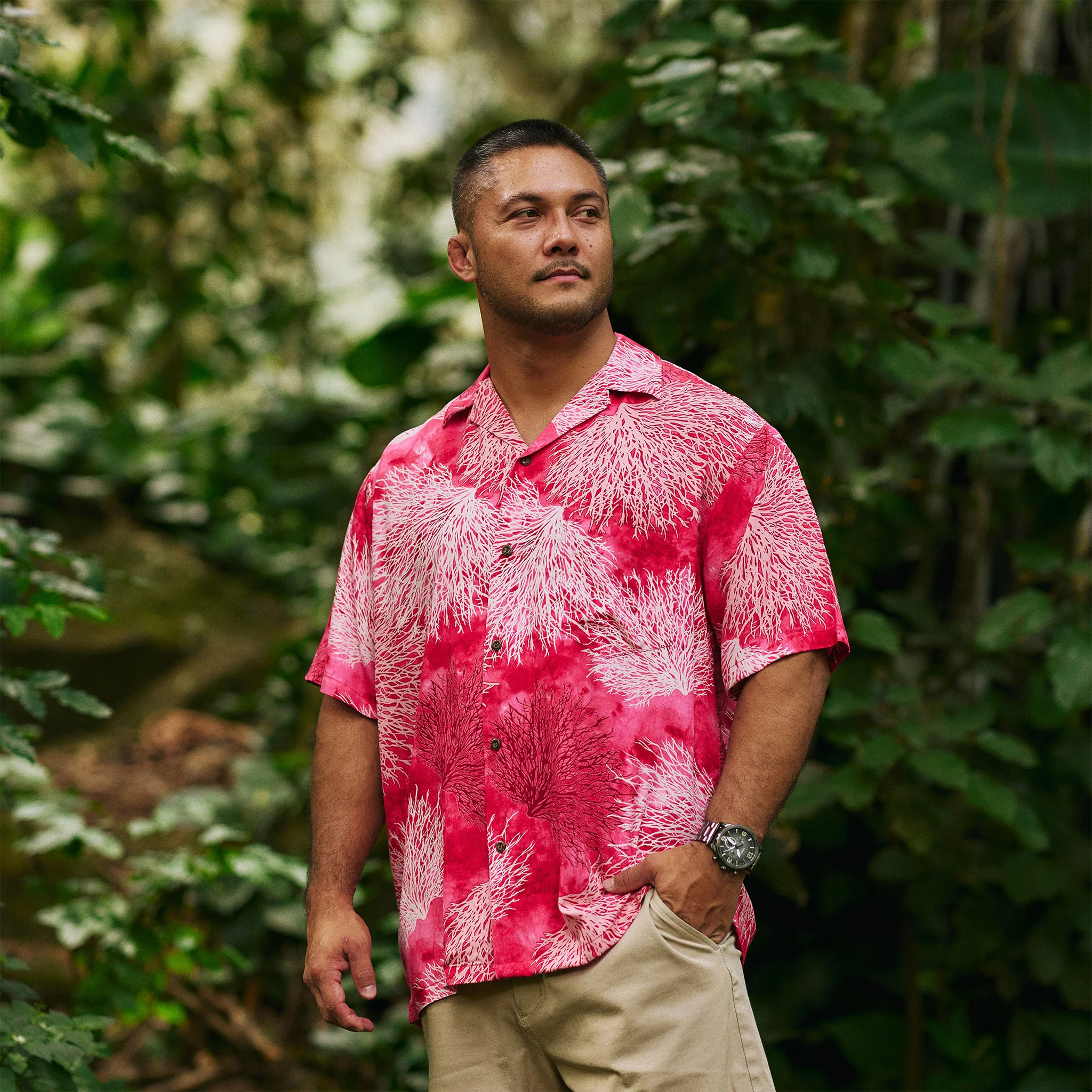 Coral Print Aloha Shirt - Image 10
