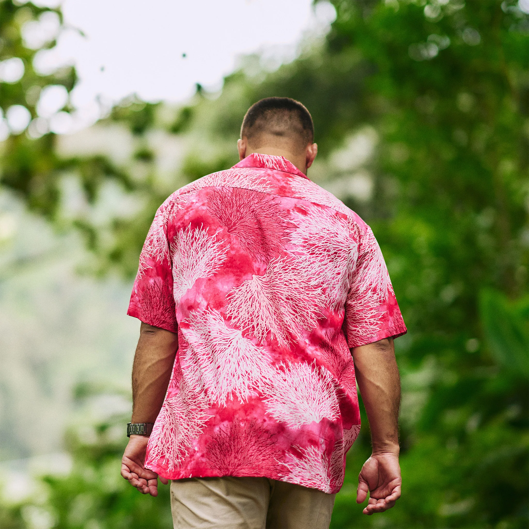 Coral Print Aloha Shirt - Image 12
