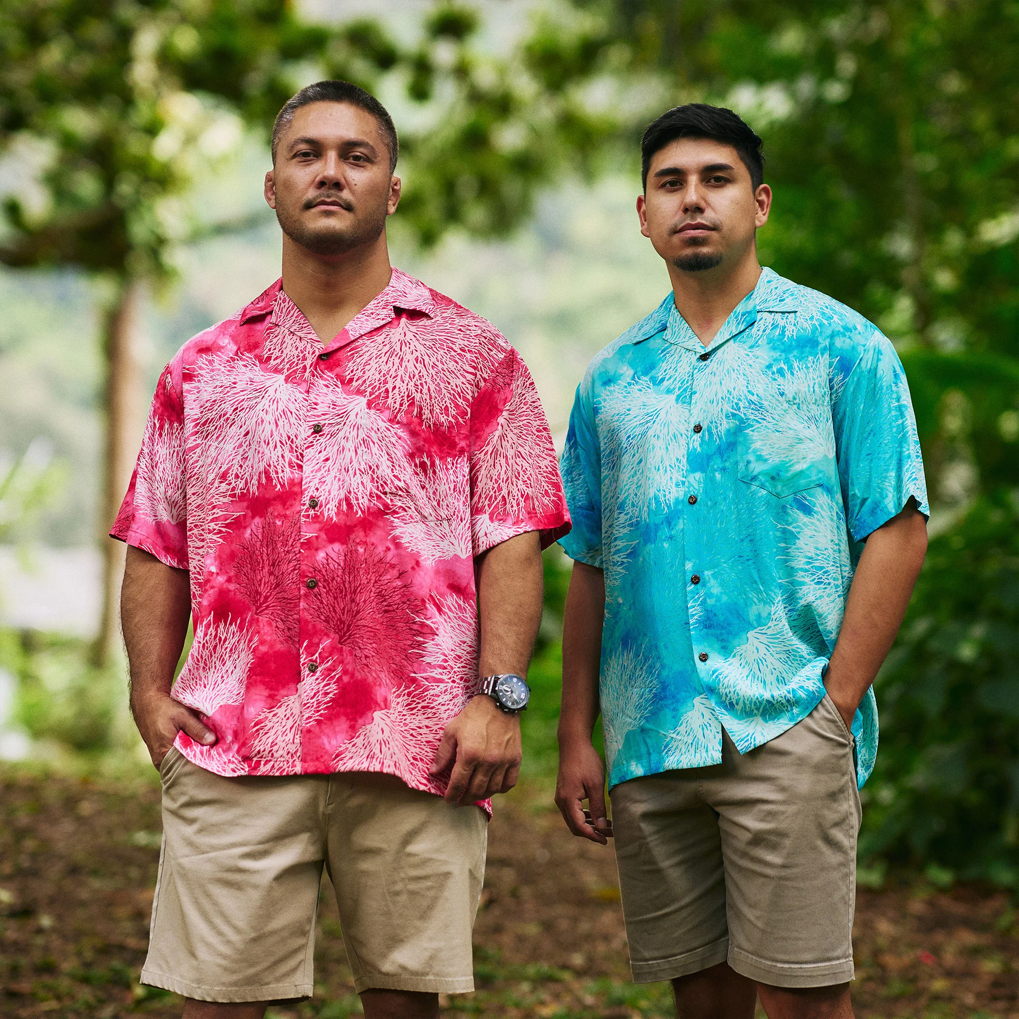 Coral Print Aloha Shirt - Image 15