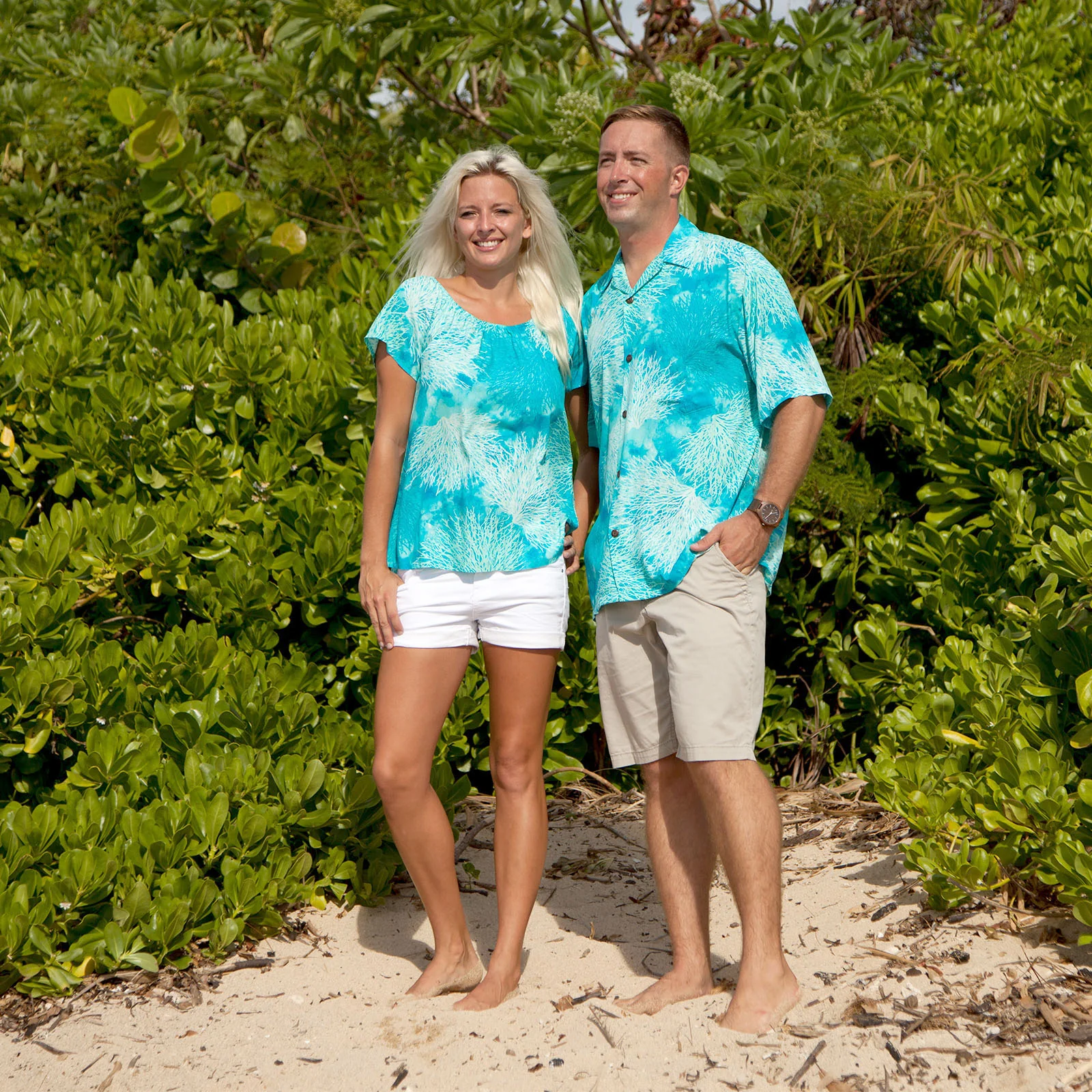 Coral Print Peasant Blouse - Image 4