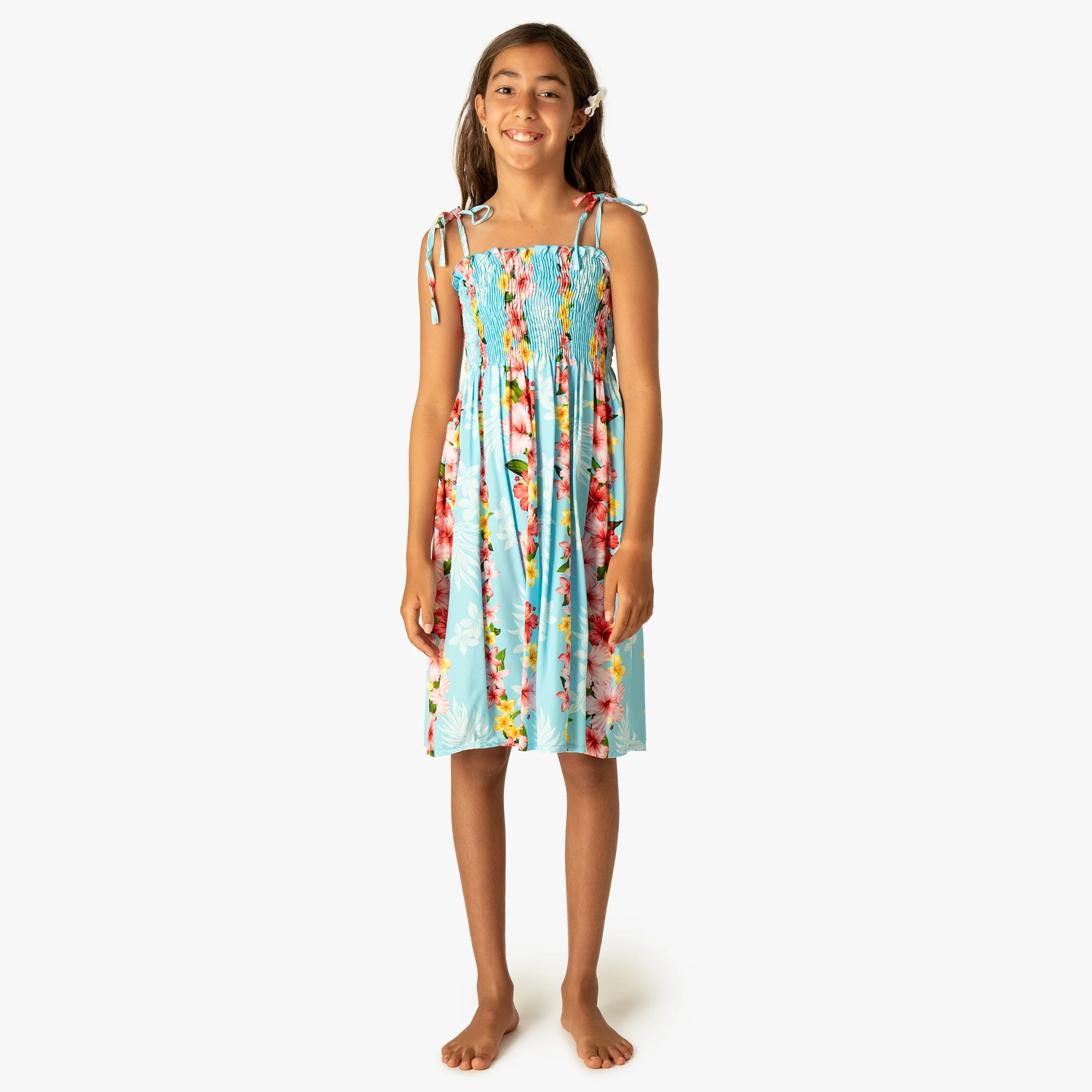 Plumeria Panel Girls Tube Dress - Image 8