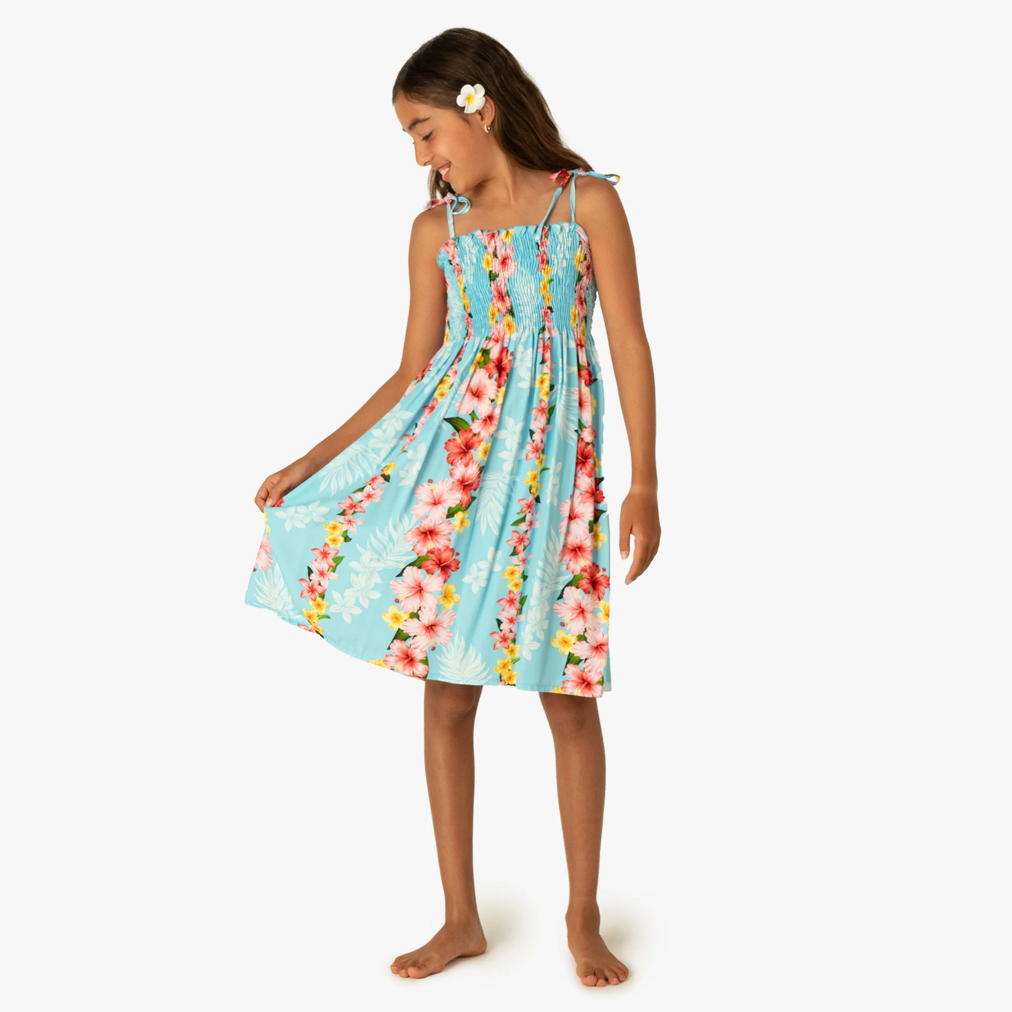 Plumeria Panel Girls Tube Dress - Image 9