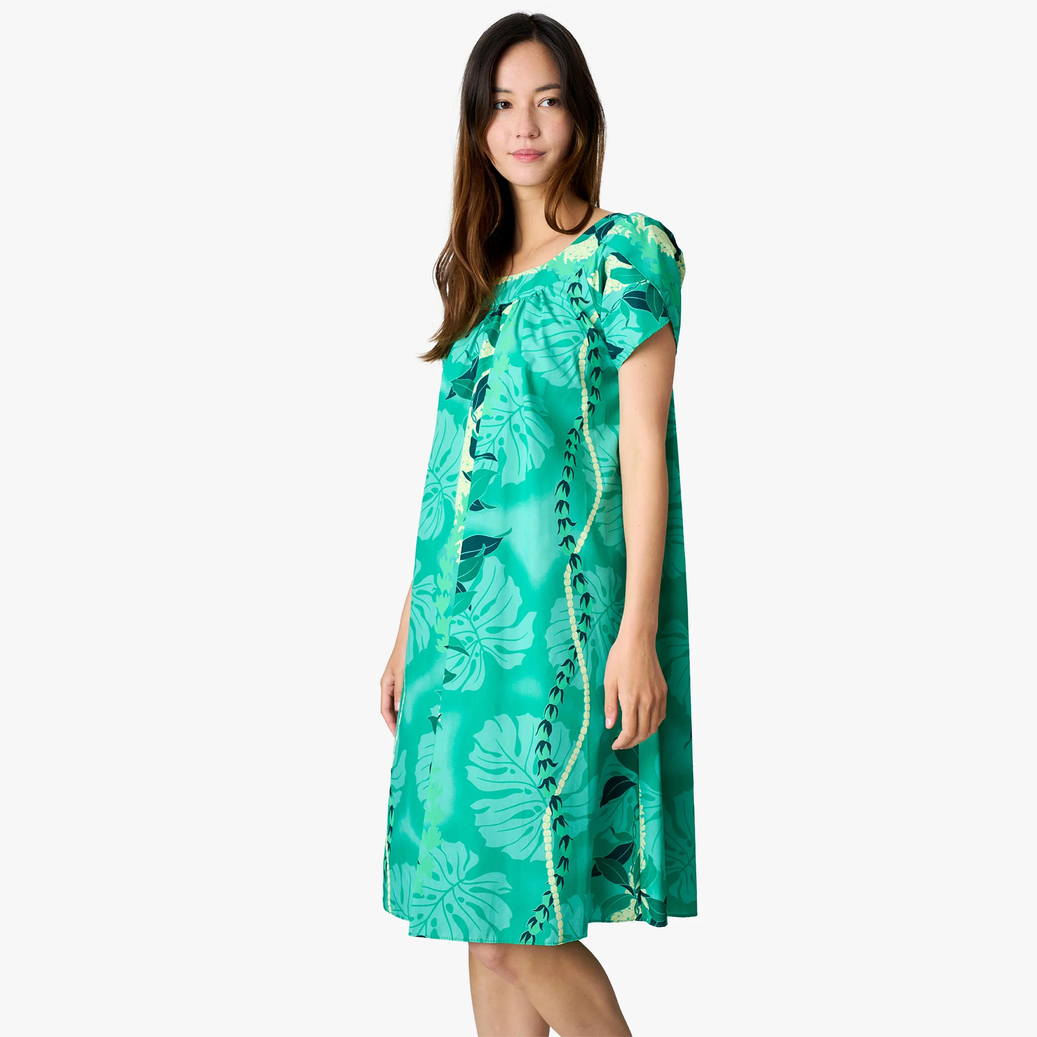 Maile Monstera Panel Tulip Sleeve Dress - Image 2