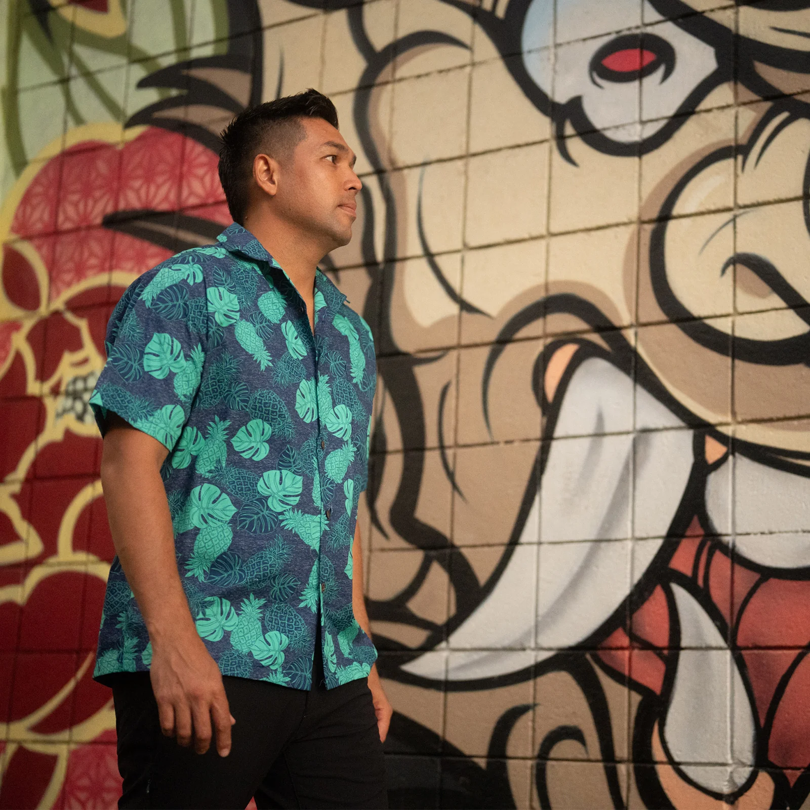 Monstera & Pineapple Aloha Shirt - Image 3