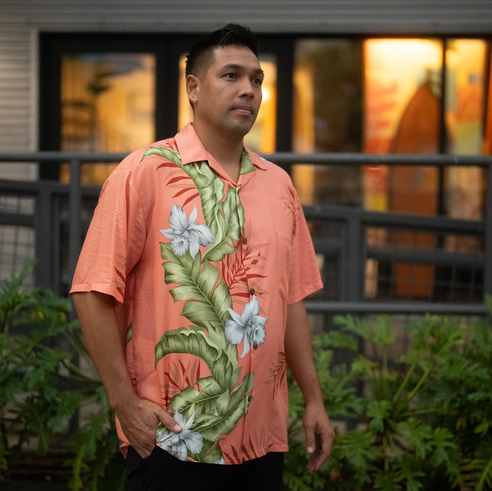 Orchid Panel Aloha Shirt - Image 3