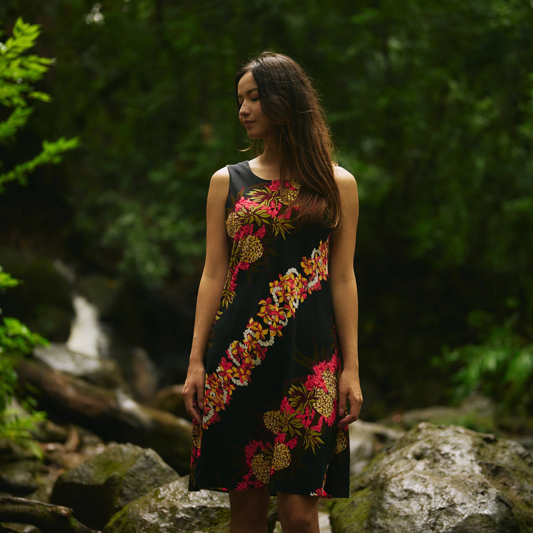 Pineapple Panel Short Sleeveless Dress - Image 2