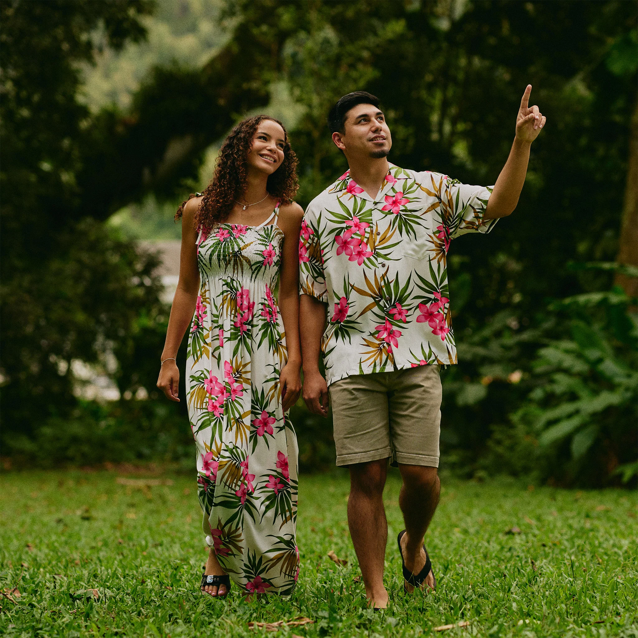 Plumeria Cluster Long Smock Dress - Image 5