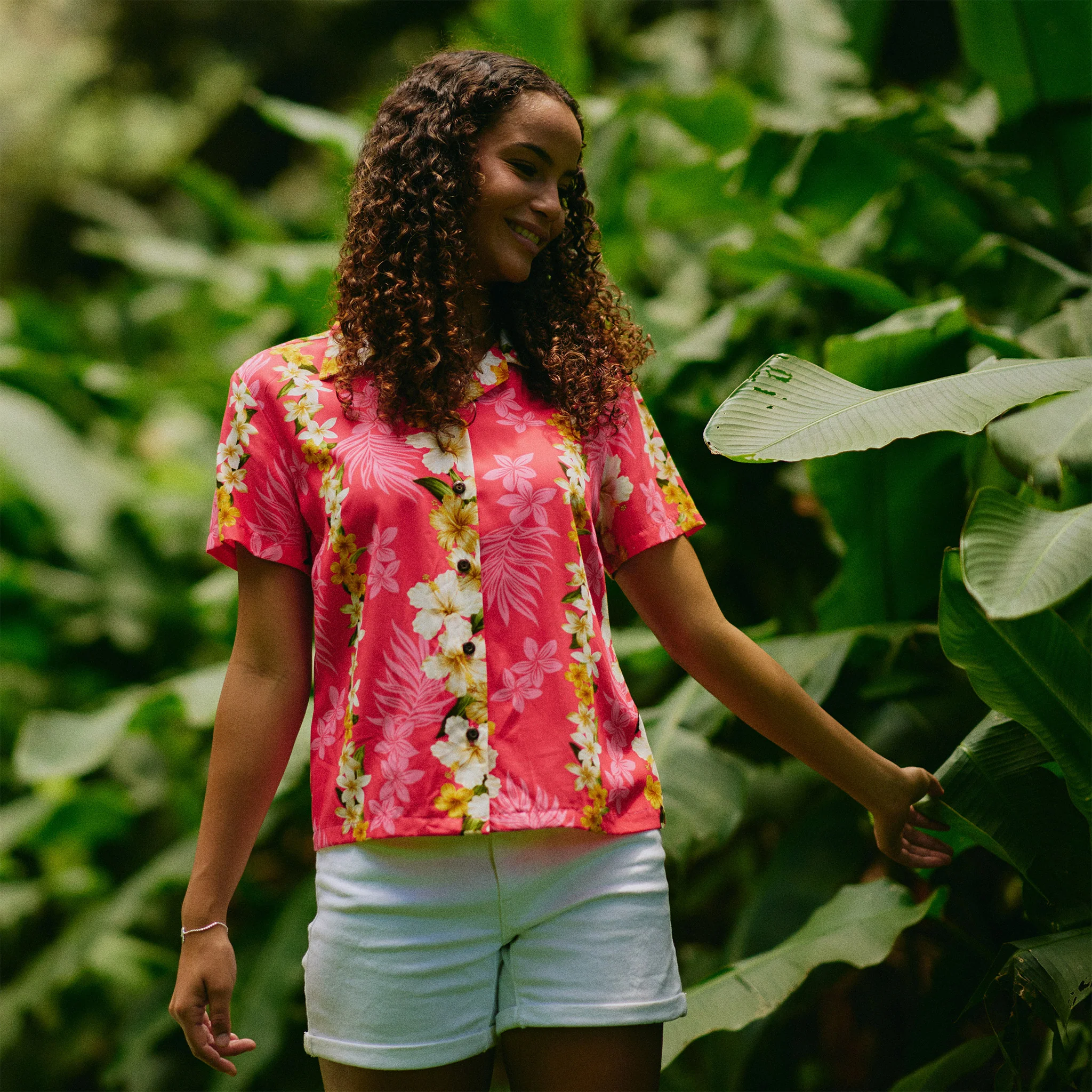 Plumeria Panel Camp Blouse - Image 2