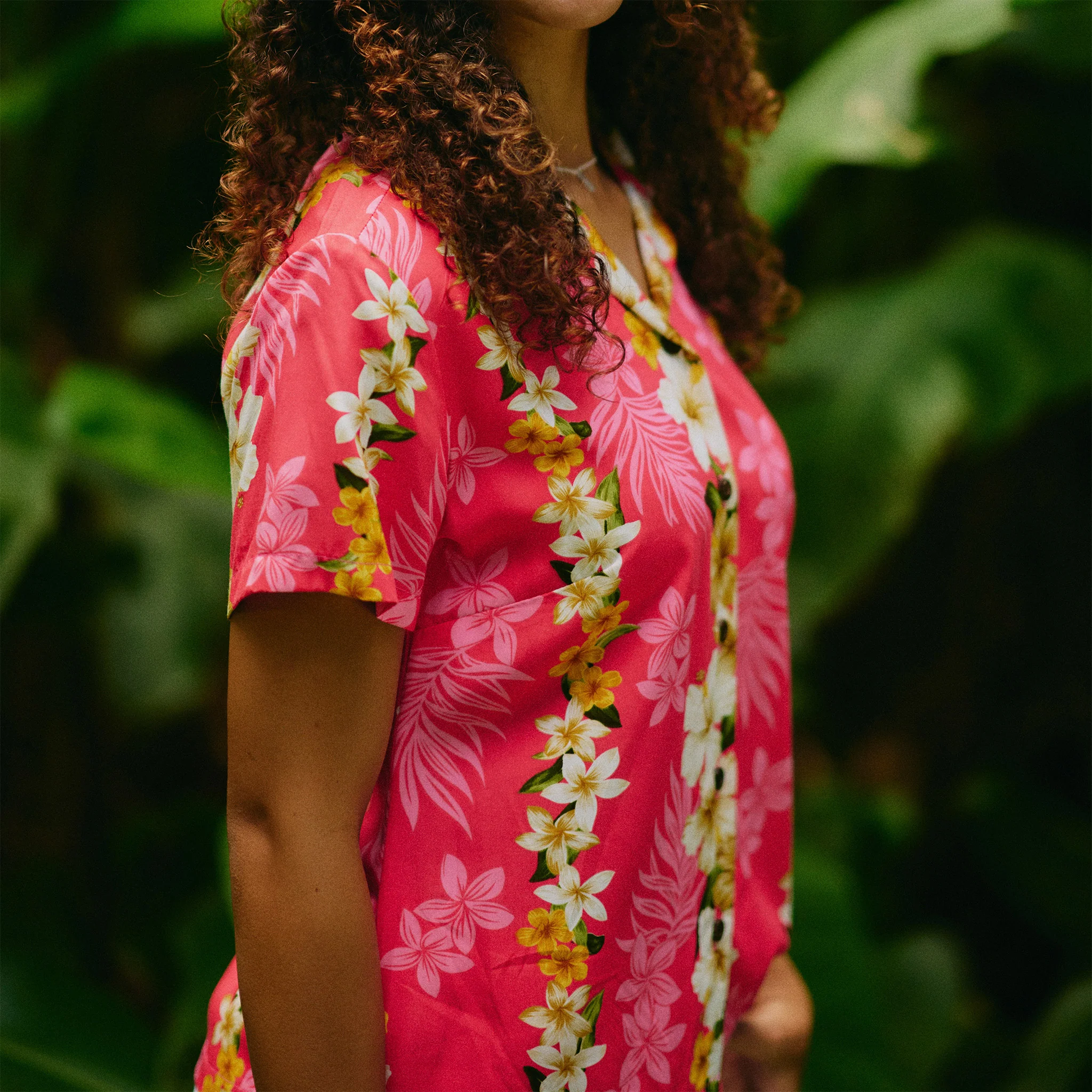 Plumeria Panel Camp Blouse - Image 3