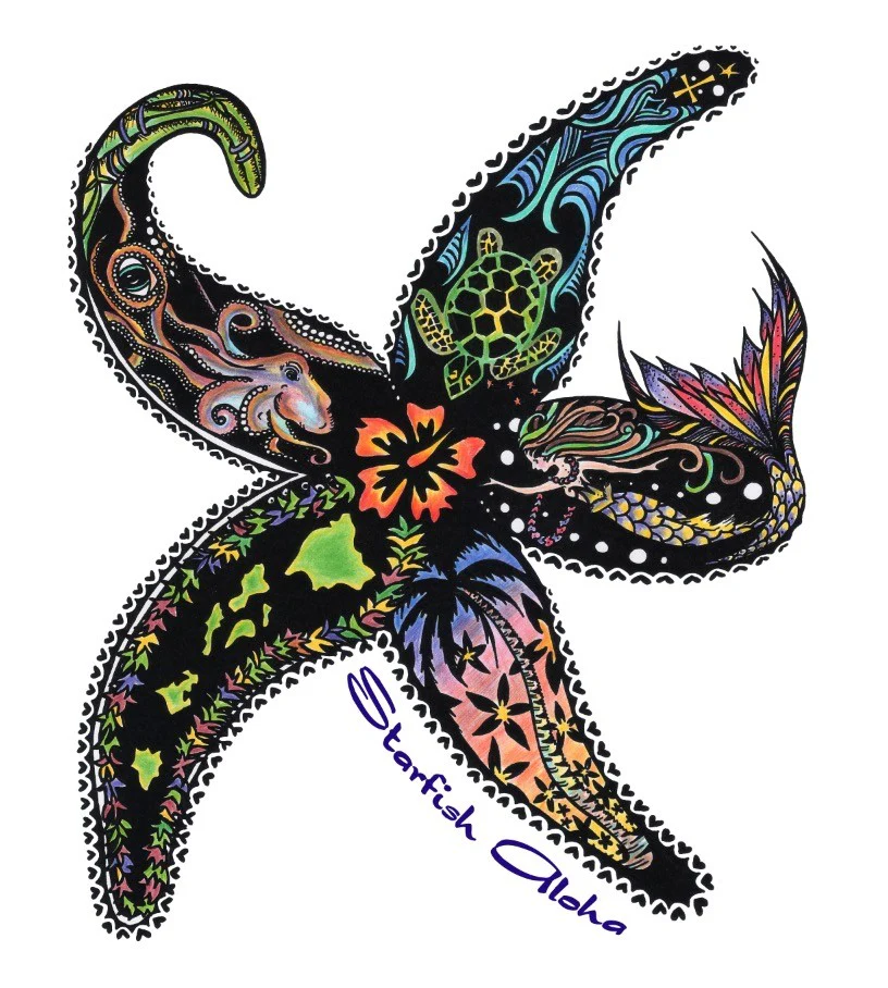Starfish Aloha Sticker - Image 2