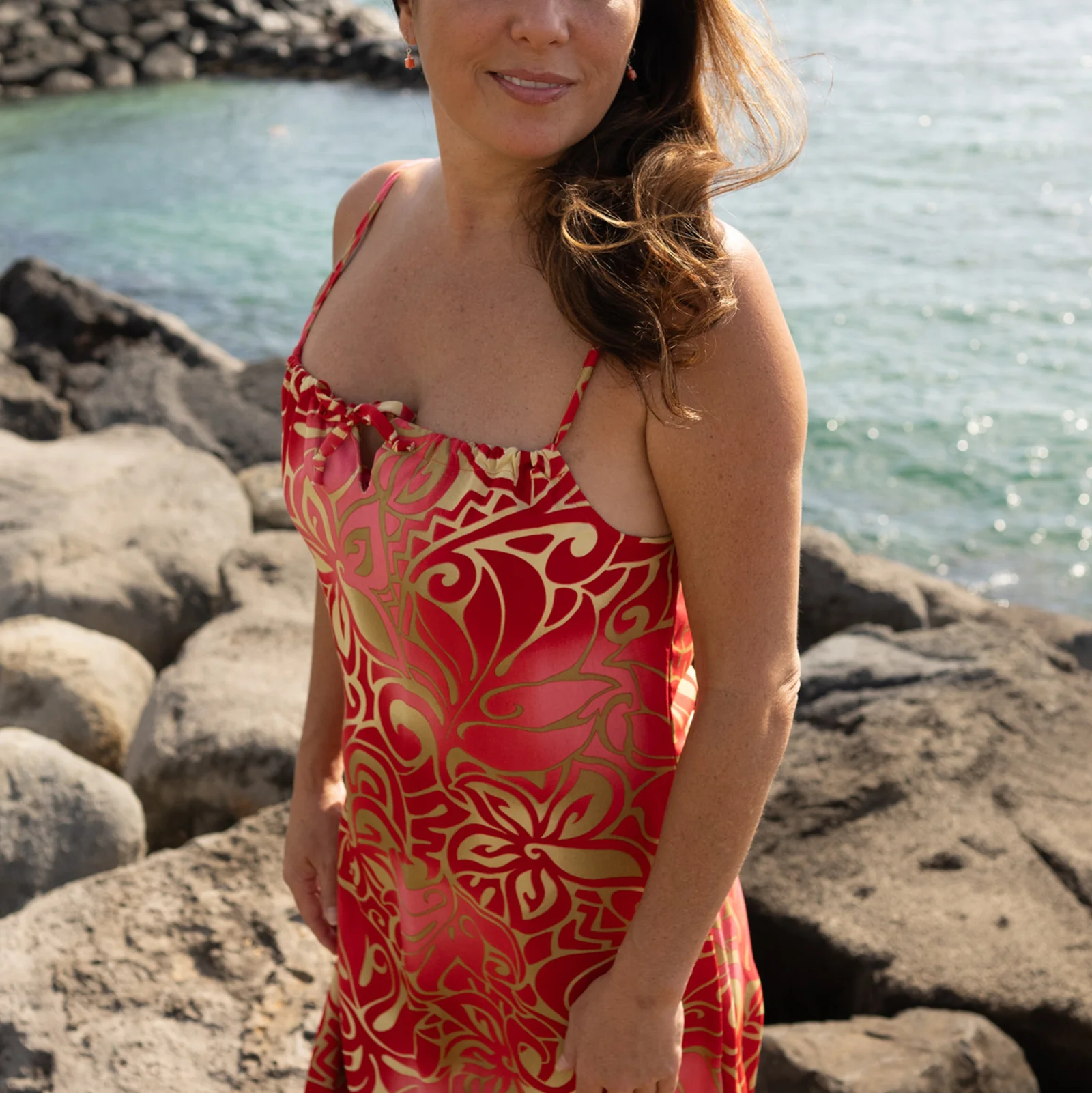 Tribal Tiare Dress with Front Tie Strap - Image 9