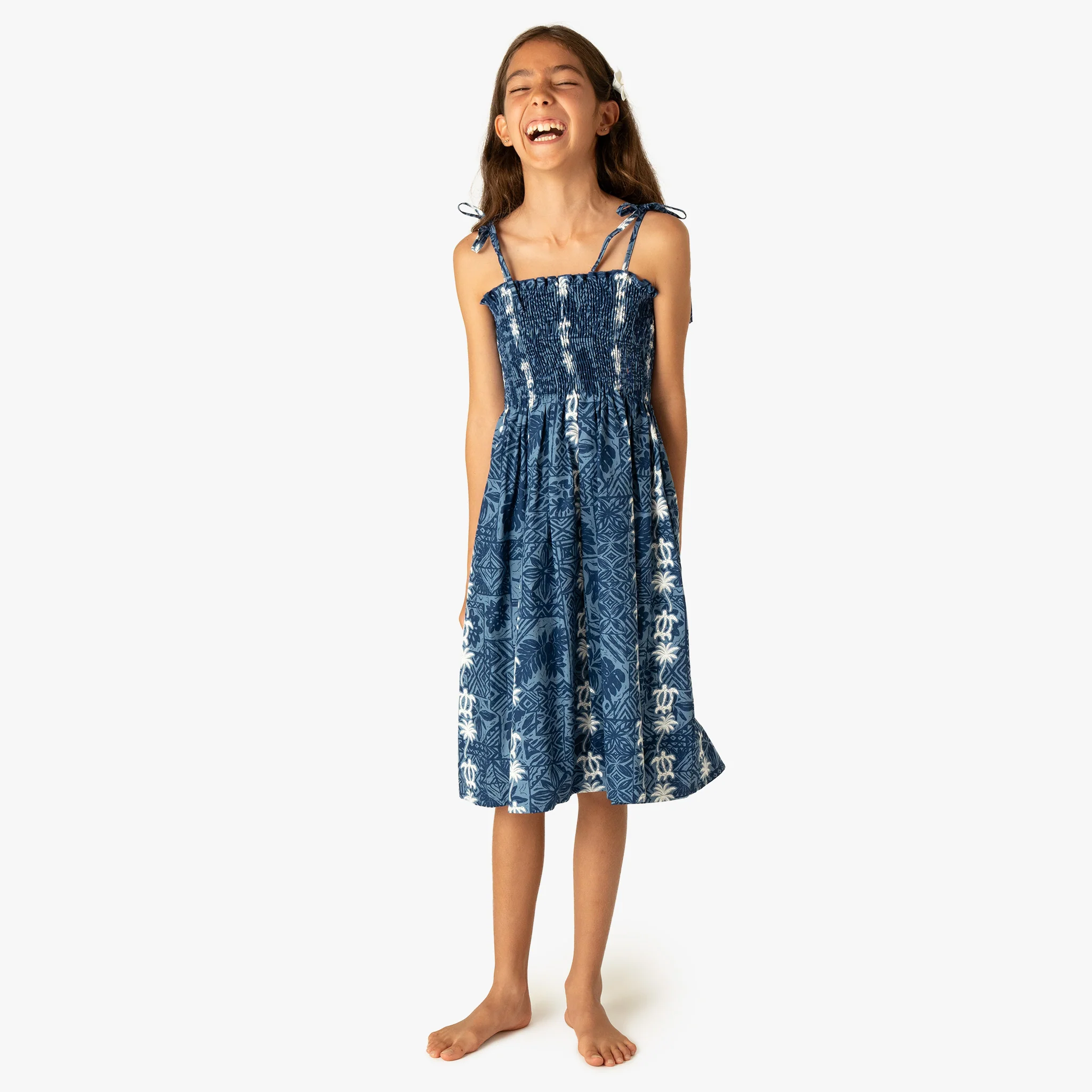 Turtle Panel Girls Smock Dress